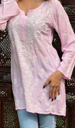 Load image into Gallery viewer, Fariah Women's Lakhnavi Handcrafted Modal Cotton Chikankari Top - HONC0247397