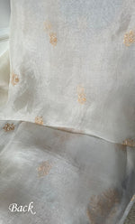 Load image into Gallery viewer, Women's Lakhnavi Handcrafted Pure Organza Chikankari Unstitched Kurta And Dupatta Set- HONC0308250