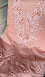 Load image into Gallery viewer, Women's Lakhnavi Handcrafted Unstitched Cotton Chikankari Suit Material - HONC0364003