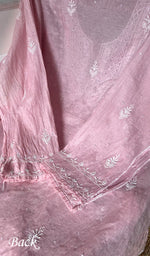 将图像加载到图库查看器中, Women's Lakhnavi Handcrafted Mul Chanderi Semi - Stitched Kurta And Dupatta Set - HONC0277646
