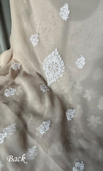 将图像加载到图库查看器中, Women's Lakhnavi Handcrafted Unstitched Faux-Georgette Chikankari Suit Material - HONC0263063