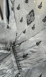 Load image into Gallery viewer, Women's Lakhnavi Handcrafted Mul Chanderi Semi - Stitched Kurta And Dupatta Set - HONC0270071