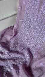 将图像加载到图库查看器中, Women's Lakhnavi Handcrafted Mul Chanderi Unstitched Chikankari Full Suit Material - HONC0344317