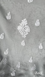 将图像加载到图库查看器中, Yumna Women's Lucknowi Handcrafted Faux-Georgette Chikankari Suit Material - HONC0263417