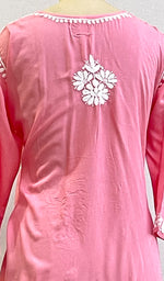 Load image into Gallery viewer, Women's Lakhnavi Handcrafted Modal Cotton Chikankari Top - HONC0167496