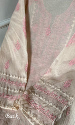 Load image into Gallery viewer, Women's Lakhnavi Handcrafted Mul Chanderi Semi - stitched Kurta And Dupatta Set- HONC0305143