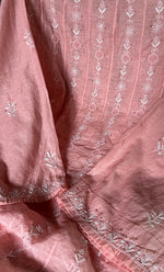 Load image into Gallery viewer, Women's Lakhnavi Handcrafted Chanderi Silk Semi - Stitched Anarkali And Dupatta Set - HONC0273152