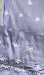 Load image into Gallery viewer, Women's Lakhnavi Handcrafted Modal Cotton Chikankari Unstitched Kurti Fabric - HONC0261065