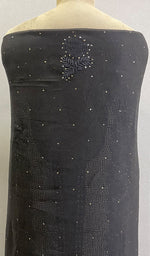 Load image into Gallery viewer, Black Women's Lakhnavi Handcrafted Pure Organza Chikankari Unstitched Kurta And Dupatta Set