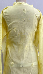 将图像加载到图库查看器中, Siya Women's Lakhnavi Handcrafted Mul Chanderi Chikankari Semi - Stitched Kurta Palazo Set - HONC0193583