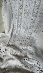 Load image into Gallery viewer, Women's Lucknowi Handcrafted Viscose Georgette Chikankari Anarkali and Dupatta Set- HONC0271319