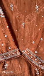 将图像加载到图库查看器中, Hana Women's Lakhnavi Handcrafted Mul Chanderi Semi - Stitched Kurta And Dupatta Set - HONC0290060