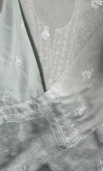 将图像加载到图库查看器中, Women's Lakhnavi Handcrafted Maheshwari Mul Chanderi Semi - Stitched Kurta And Dupatta Set - HONC0239045