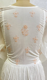 Load image into Gallery viewer, Adrita Women's Lakhnavi Handcrafted Cotton Chikankari Semi Stitched Kurta And Dupatta Set- HONC0152349