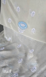 Load image into Gallery viewer, Women's Lakhnavi Handcrafted Pure Silk Georgette Chikankari Kurta And Dupatta Set - HONC0295347