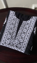 将图像加载到图库查看器中, Simran Women's Lakhnavi Handcrafted Modal Cotton Chikankari Unstitched Kurti Fabric - HONC0261085