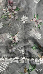 将图像加载到图库查看器中, Women's Lakhnavi Handcrafted Organza Chikankari Unstitched Kurti Fabric - HONC0165688