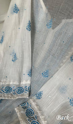 将图像加载到图库查看器中, Aaliyah Women's Lakhnavi Handcrafted Mul Chanderi Semi - Stitched Kurta And Dupatta Set - HONC0233890