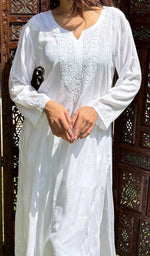 将图像加载到图库查看器中, Women's Lucknowi Handcrafted Modal Cotton Chikankari Kurti - HONC0209844