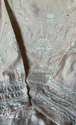 Load image into Gallery viewer, Women's Lakhnavi Handcrafted Chanderi Silk Semi - Stitched Kurta And Dupatta Set - HONC0284756