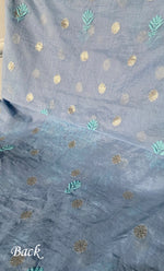 将图像加载到图库查看器中, Women's Lakhnavi Handcrafted Mul Chanderi Unstitched Chikankari Full Suit Material - HONC0316858