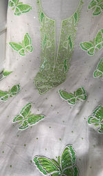 将图像加载到图库查看器中, Titlee Women's Lakhnavi Handcrafted Mul Chanderi Kurta And Dupatta Set - HONC0378400