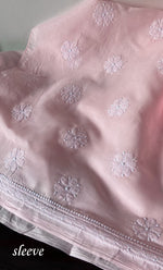 将图像加载到图库查看器中, Women's Lakhnavi Handcrafted Cotton Chikankari Unstitched Kurti Fabric - HONC0318476