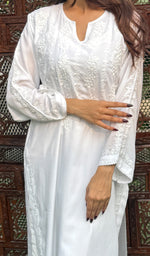 Load image into Gallery viewer, Women's Lakhnavi Handcrafted Modal Cotton Chikankari Kurta And Palazzo Set - HONC0251125