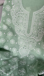 Load image into Gallery viewer, Women's Lakhnavi Handcrafted Cotton Chikankari Unstitched Kurti Fabric - HONC0367473