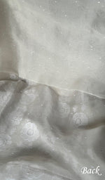 Load image into Gallery viewer, Women's Lakhnavi Handcrafted Pure Organza Chikankari Unstitched Kurta And Dupatta Set- HONC0260423