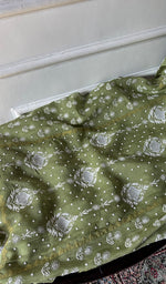 Load image into Gallery viewer, Aarushi Women's Lakhnavi Handcrafted Mul Chanderi Semi - stitched Chikankari Full Suit Material - HONC0