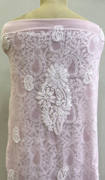 将图像加载到图库查看器中, Women's Lucknowi Handcrafted Faux-Georgette Chikankari Suit Material - HONC0194814