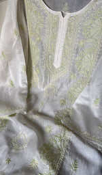 将图像加载到图库查看器中, Women's Lakhnavi Handcrafted Mul Chanderi Semi - Stitched Kurta And Dupatta Set - HONC0271139