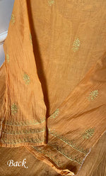 Load image into Gallery viewer, Women's Lakhnavi Handcrafted Mul Chanderi Semi - Stitched Kurta And Dupatta Set- HONC0305150