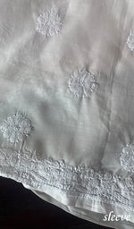 将图像加载到图库查看器中, Women's Lakhnavi Handcrafted Cotton Chikankari Unstitched Kurti Fabric - HONC0241714