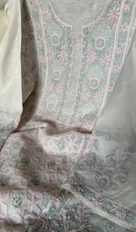 Load image into Gallery viewer, Women's Lakhnavi Handcrafted Linen Cotton Semi -Stitched Kurta And Dupatta Set - HONC0269957