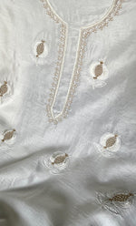 Load image into Gallery viewer, Women's Lakhnavi Handcrafted Chanderi Silk Unstitched Kurta And Dupatta Set - HONC06321967