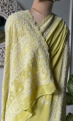 Load image into Gallery viewer, Women's Lakhnavi Handcrafted Pure Silk Georgette Chikankari Saree - HONC0269084