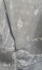 将图像加载到图库查看器中, Women's Lakhnavi Handcrafted Mul Chanderi Semi - Stitched Kurta And Dupatta Set - HONC0339043