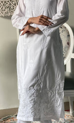 Load image into Gallery viewer, Women's Lucknowi Handcrafted Cotton Chikankari Kurti - HONC0330766