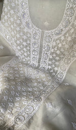 Load image into Gallery viewer, Women's Lakhnavi Handcrafted Mul Chanderi Unstitched Kurta And Dupatta Set - HONC0359790