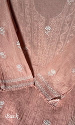 Load image into Gallery viewer, Women's Lakhnavi Handcrafted Tissue Chanderi Semi - Stitched Kurta And Dupatta Set - HONC0270643