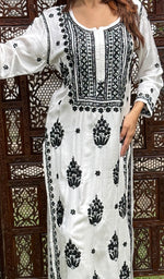 Load image into Gallery viewer, Shifa Women's Lakhnavi Handcrafted Modal Cotton Chikankari Kurta And Palazzo Set - HONC0205167