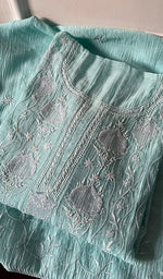 将图像加载到图库查看器中, Laiba Women's Lakhnavi Handcrafted Mul Chanderi Semi - Stitched Anarkali And Dupatta Set - HONC0267869