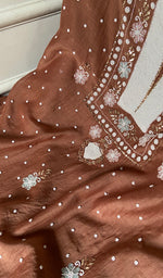 Load image into Gallery viewer, Nitara Women's Lakhnavi Handcrafted Mul Chanderi Unstitched Chikankari Full Suit - HONC0362601