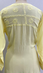 将图像加载到图库查看器中, Sadaf Women's Lakhnavi Handcrafted Viscose Georgette Chikankari Kurti - HONC0174149