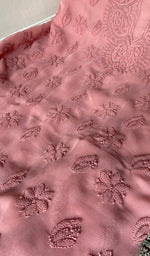 将图像加载到图库查看器中, Women's Lucknowi Handcrafted Faux-Georgette Unstitched Chikankari Suit Material - HONC0347513