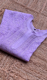 将图像加载到图库查看器中, Women's Lakhnavi Handcrafted Viscose Georgette Chikankari Kurti- HONC0276128