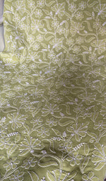 将图像加载到图库查看器中, Women's Lakhnavi Handcrafted Cotton Unstitched Chikankari Suit Material - HONC0354979