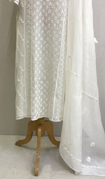 将图像加载到图库查看器中, Saziya Women's Lakhnavi Handcrafted Mul Chanderi Semi - Stitched Kurta And Dupatta Set- HONC0222858